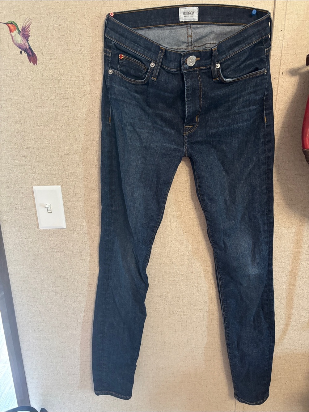 Hudson Dark Wash Skinny Jeans - Dark Blue